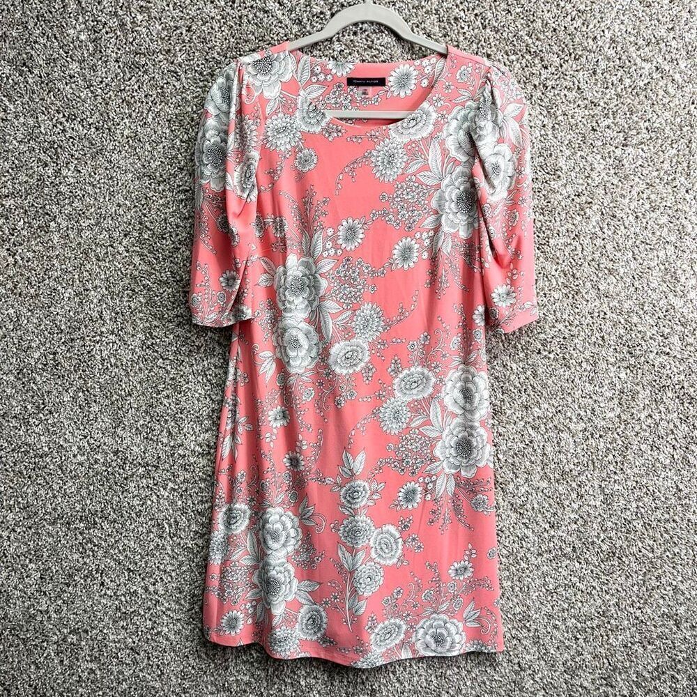 Tommy Hilfiger Dress Women’s 10 Pink and‎ White Floral Print Slinky Stretch